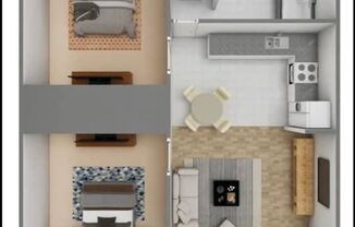 2 beds, 1 bath, 675 sqft, $1,175, Unit 01-12-203
