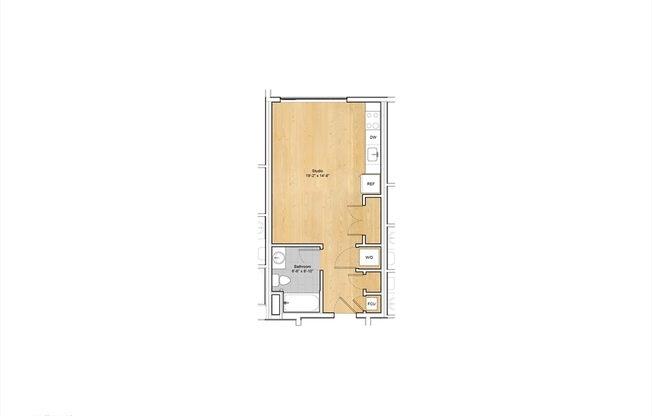1 bed, 1 bath, 512 sqft, $2,800, Unit 205