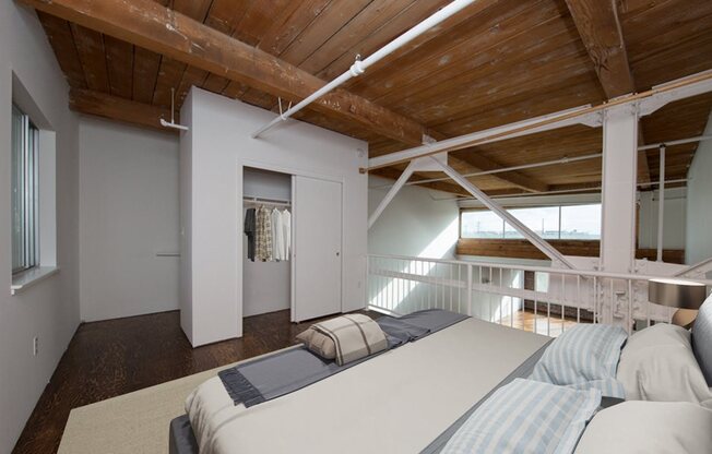 Staged Loft Unit: Lofted Space
