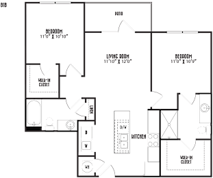 2 beds, 2 baths, 930 sqft, $2,263