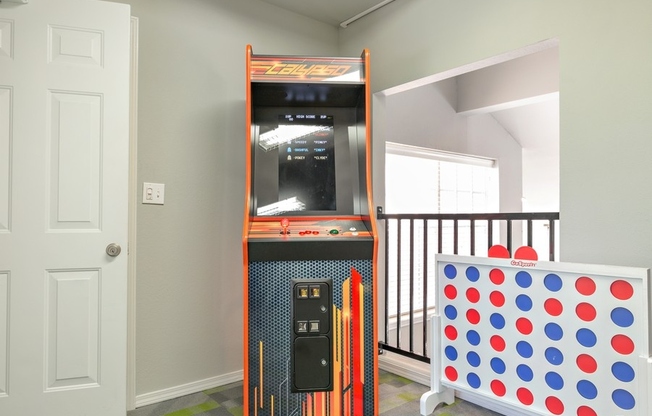 Clubhouse gaming area with arcade style games