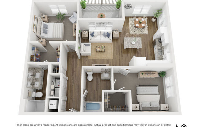 2 beds, 2 baths, 1,170 sqft, $1,644