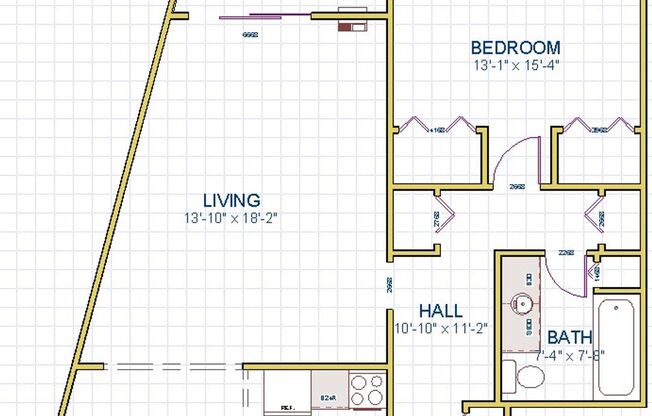 1 bed, 1 bath, 840 sqft, $1,275, Unit 205