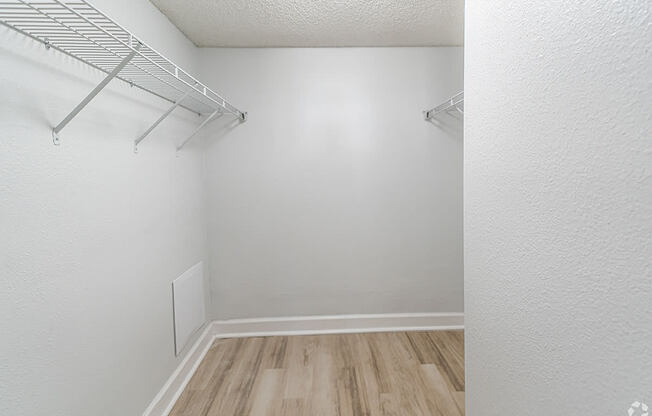 an empty bedRenovated Closet at Captiva Club Apartments at 4401 Club Captiva Drive in Tampa, FL 33615