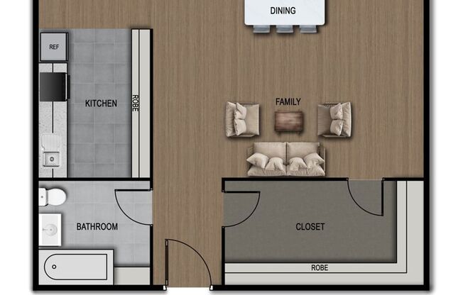 Studio, 1 bath, 378 sqft, $1,325