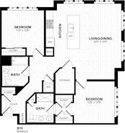 2 beds, 2 baths, 1,238 sqft, $2,990