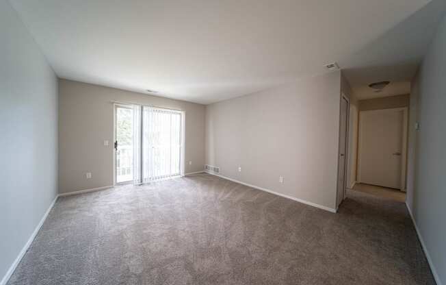 living room with sliding glass door