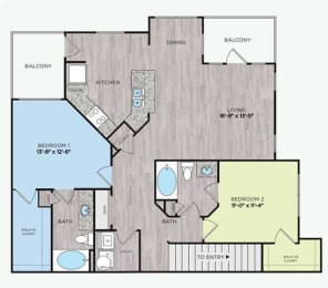 2 beds, 2 baths, 1,281 sqft, $1,945