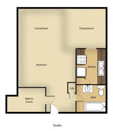 Studio, 1 bath, 600 sqft, $2,175