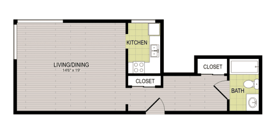 Studio, 1 bath, 456 sqft, $1,420