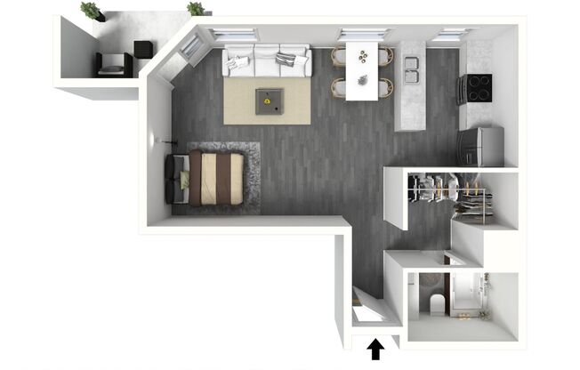Studio, 1 bath, 600 sqft, $2,798, Unit 106