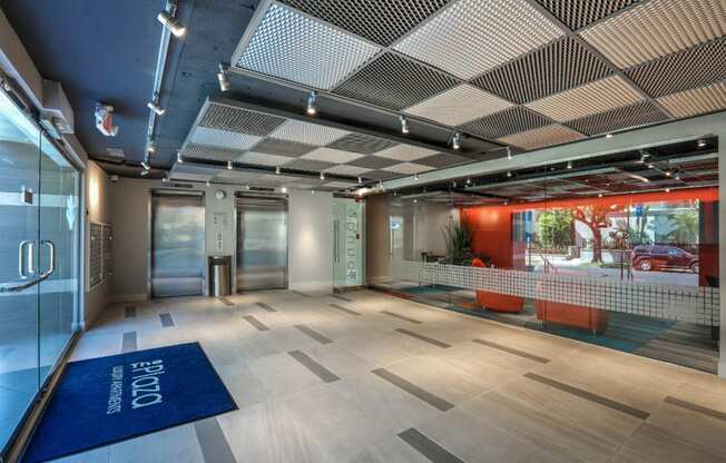 Spacious Lobby at The Plaza Apartments, Los Angeles, CA, 90024