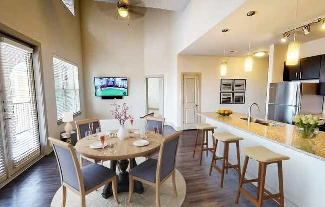 Living Room Come Kitchen View at Civic at Frisco Square Apartments, Texas, 75034