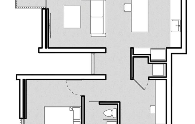 1 bed, 1 bath, 884 sqft, $4,495, Unit 401
