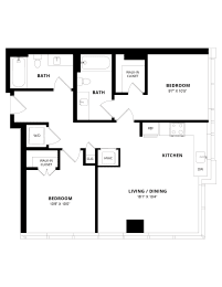 2 beds, 2 baths, 924 sqft, $3,716