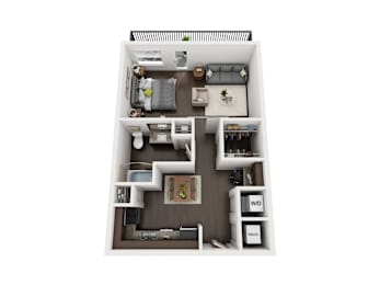 Studio, 1 bath, 668 sqft, $1,295