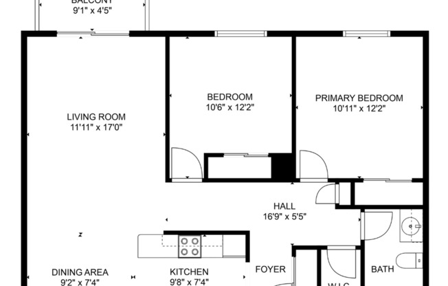 2 beds, 1 bath, 830 sqft, $720, Unit 1412-205