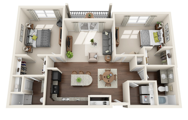 2 beds, 2 baths, 1,162 sqft, $1,660