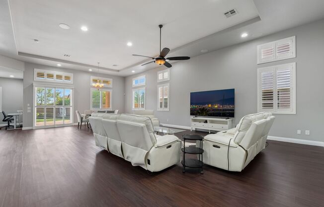 Single Story with a  Covered Spa, Cover Patio and 3 bedroom, 3 bathrooms, 3 car garage