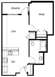 1 bed, 1 bath, 629 sqft, $1,670