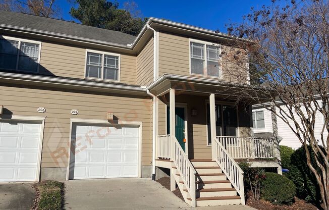 Freshly Painted with New Carpet and Wood Flooring! Charming 3 Bedroom 3 Bath 1-Car Garage End Unit Townhome with a Guest Suite on 1st FL @ Pickard Oaks, Chapel Hill, Available Now!