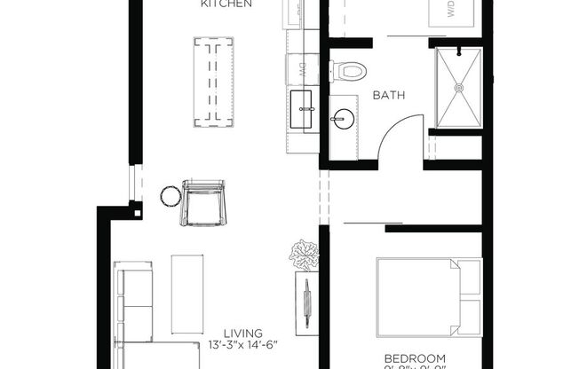 1 bed, 1 bath, 667 sqft, $1,425, Unit 1417