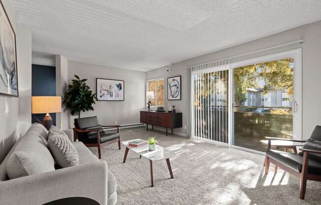 Model Apartment Living Room at Central Park East, Bellevue, WA