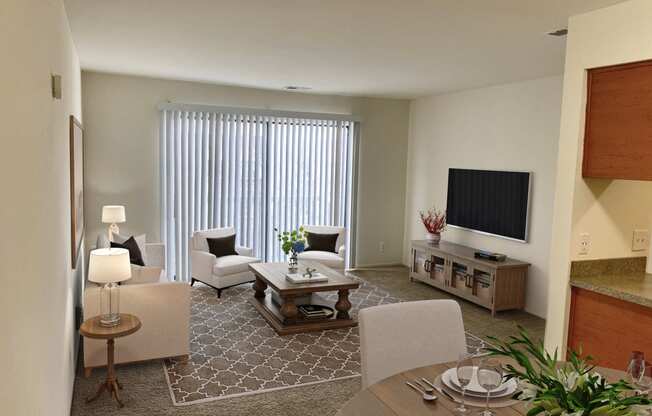Violet Living Room at The Springs Apartment Homes, Novi, MI 48377