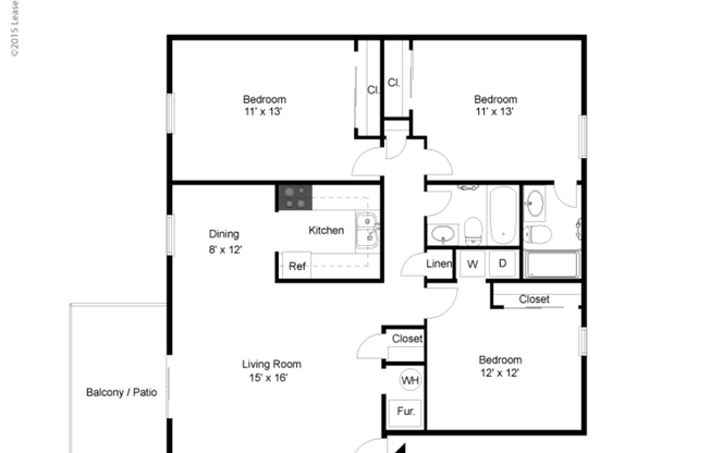 3 beds, 2 baths, 1,190 sqft, $1,719