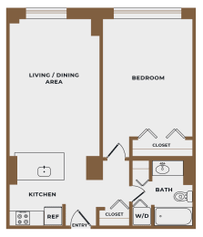 1 bed, 1 bath, 725 sqft, $2,363