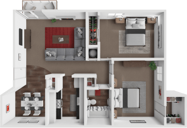 2 beds, 1 bath, 908 sqft, $845