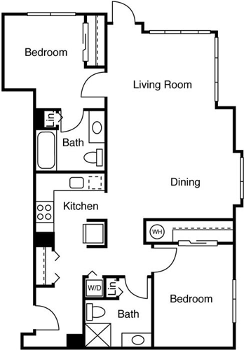 2 beds, 2 baths, 1,001 sqft, $3,033, Unit 211