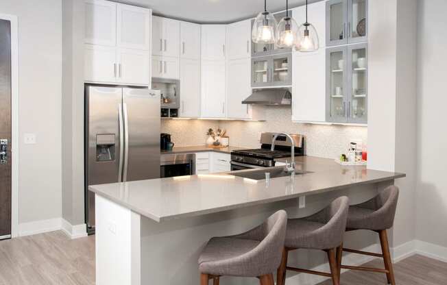 Kitchen island at The Finn, Saint Paul, Minnesota