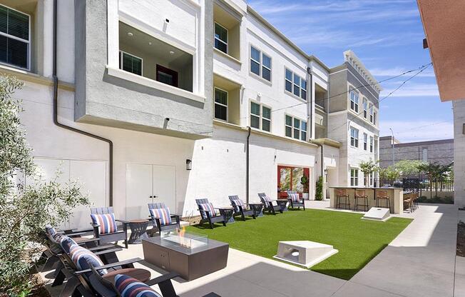 Outdoor Firepit Lounge at Citron Apartment Homes, Riverside, California
