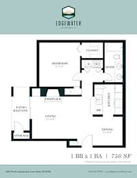 1 bed, 1 bath, 750 sqft, $1,317