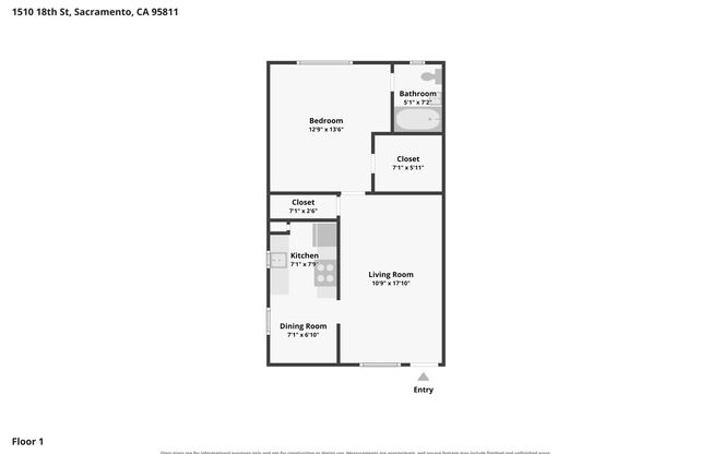 1 bed, 1 bath, 650 sqft, $1,625, Unit 8