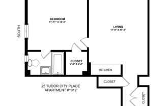 1 bed, 1 bath, $3,450, Unit 1012