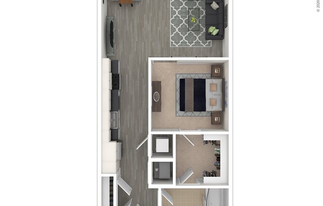 Studio, 1 bath, 616 sqft, $1,864