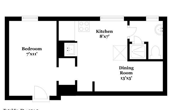 Studio, 1 bath, 225 sqft, $1,359, Unit 514-8