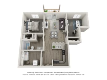 1 bed, 1 bath, 829 sqft, $1,400
