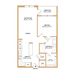 1 bed, 1 bath, 694 sqft, $1,462
