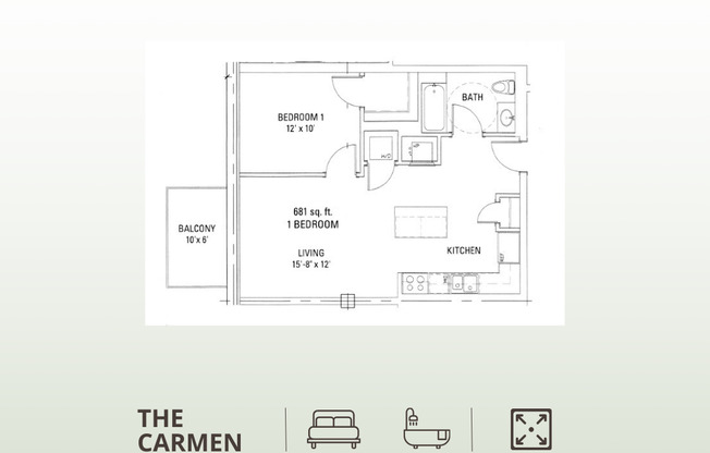 1 bed, 1 bath, 681 sqft, $2,425, Unit 952-303