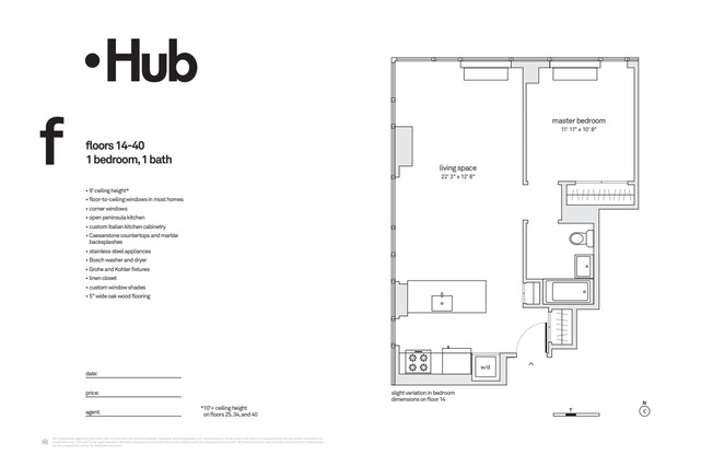 1 bed, 1 bath, $5,437, Unit 35F