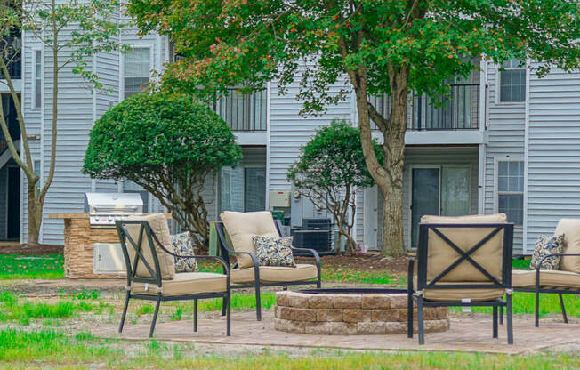 Patio at the Hampton Center Apartments in Hampton VA