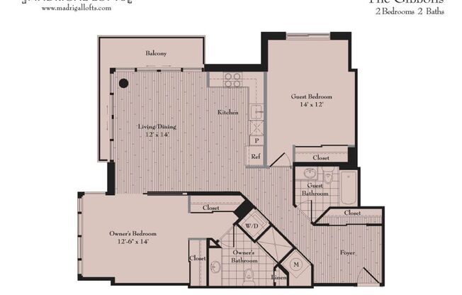 2 beds, 2 baths, $4,000, Unit # 1017