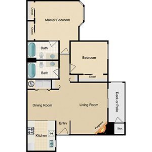 2 beds, 2 baths, 950 sqft, $1,924