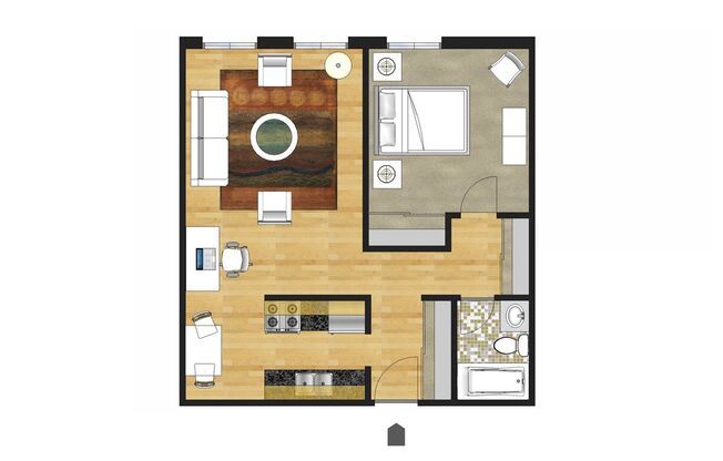1 bed, 1 bath, 650 sqft, $1,209, Unit 4-112