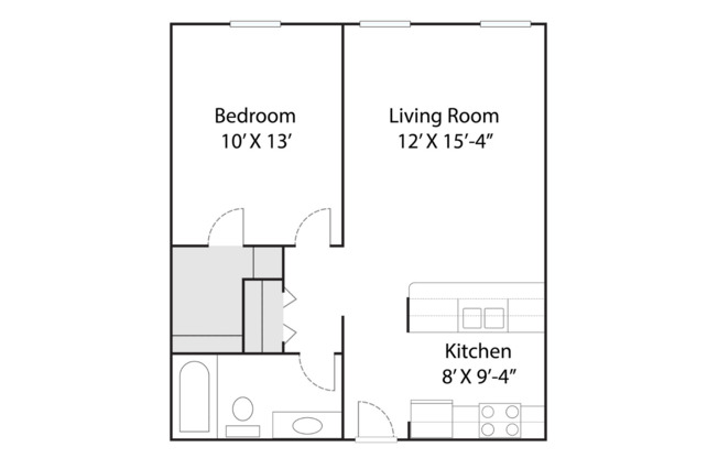 1 bed, 1 bath, 596 sqft, $920, Unit 14