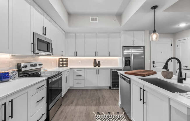 Fully-equipped kitchens with stainless steel appliances