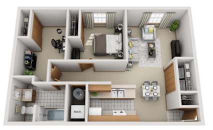 2 beds, 2 baths, 1,004 sqft, $1,245